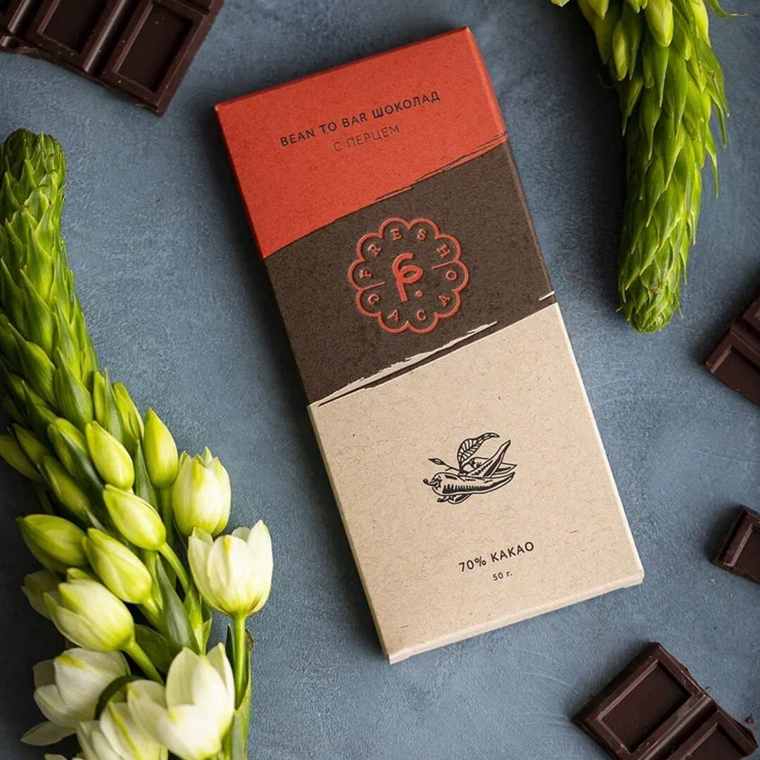 Шоколадная плитка Fresh Cacao из крафтовой серии